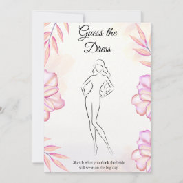 Rosa Gissa Möhippan Dress Game Card Inbjudningar