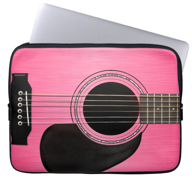Rosa gitarr laptop sleeve (Framsidan)