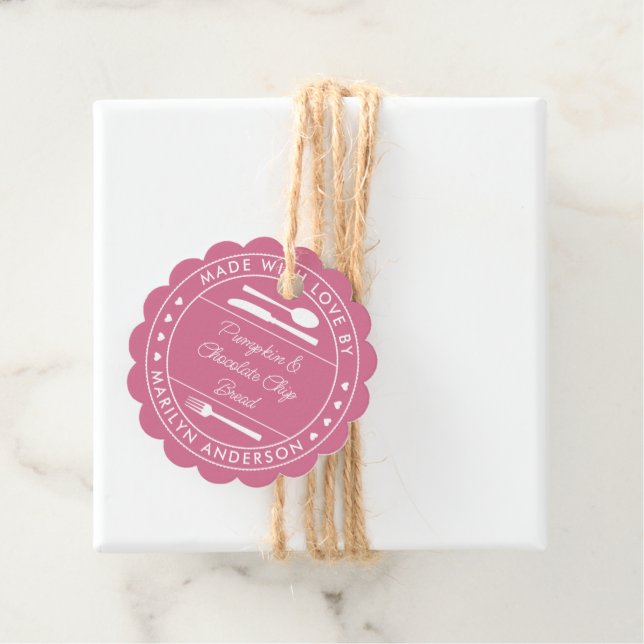 Rosa gjord med Kärlek matgåva Gåvor Etiketter (På plats)