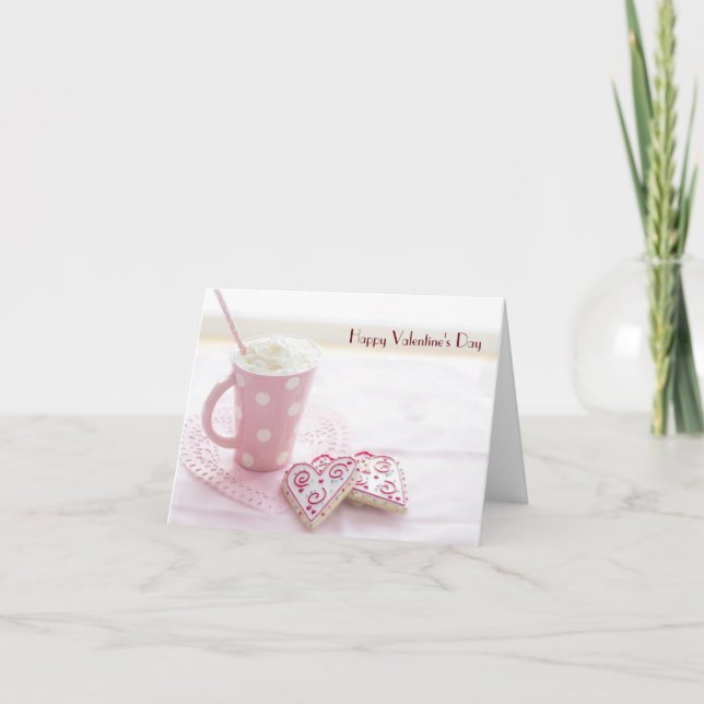 Rosa Glad Alla hjärtans dag Tack Kort (Framsida)