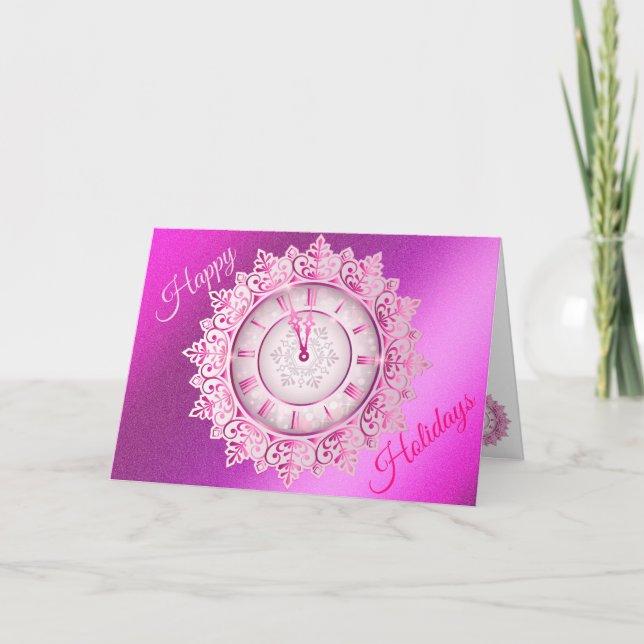Rosa Glad helg Kort (Framsida)