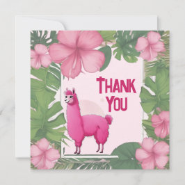 Rosa Glad Leende Lama Tack Kort