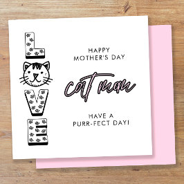 Rosa Glad mors dag från katten Purrfect Kort