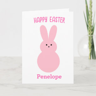 Rosa Glad påsk Bunny Kort