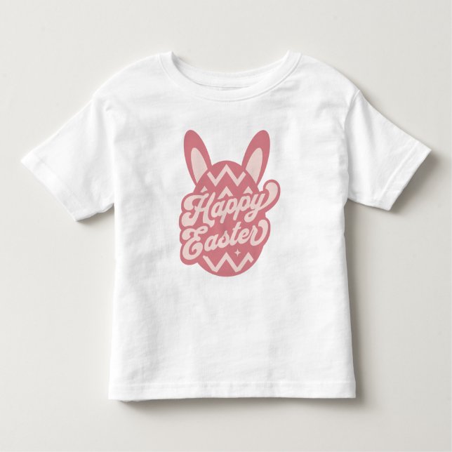 Rosa Glad påsk Bunny T Shirt (Framsida)