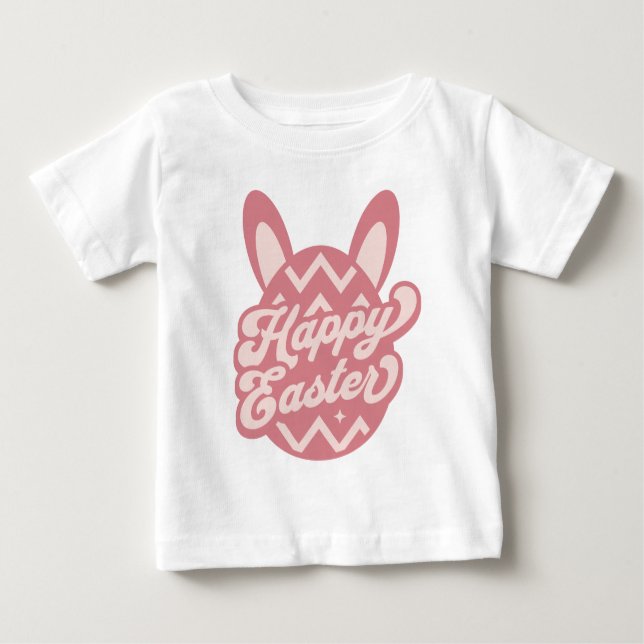 Rosa Glad påsk Bunny T Shirt (Framsida)