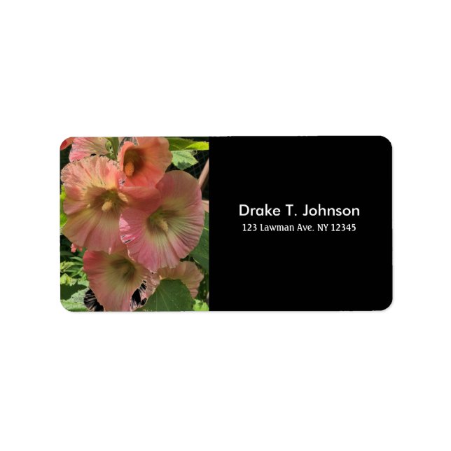 Rosa Gladiola Blommor Adressetikett (Framsidan)
