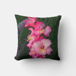 Rosa Gladiola Flower Pillow Kudde