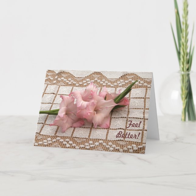 Rosa Gladiola Hämta brunnskort Kort (Framsida)