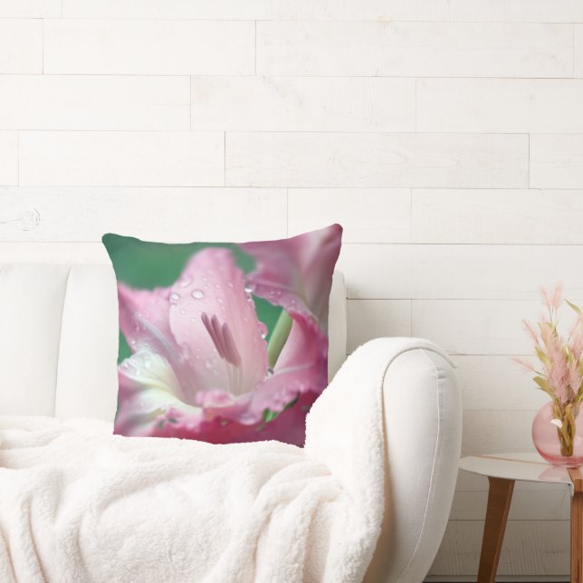 Rosa Gladiolus Dekorativ kudde (Soffa)