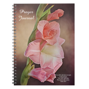 Rosa Gladiolus Flowers Art Prayer Journal Anteckningsbok