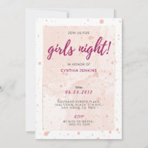 Rosa Glam Bachelorette Party Inbjudan