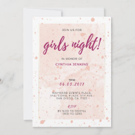Rosa Glam Bachelorette Party Inbjudan
