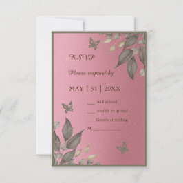 Rosa Glam Blommigt Eucalyptus bröllop OSA Kort