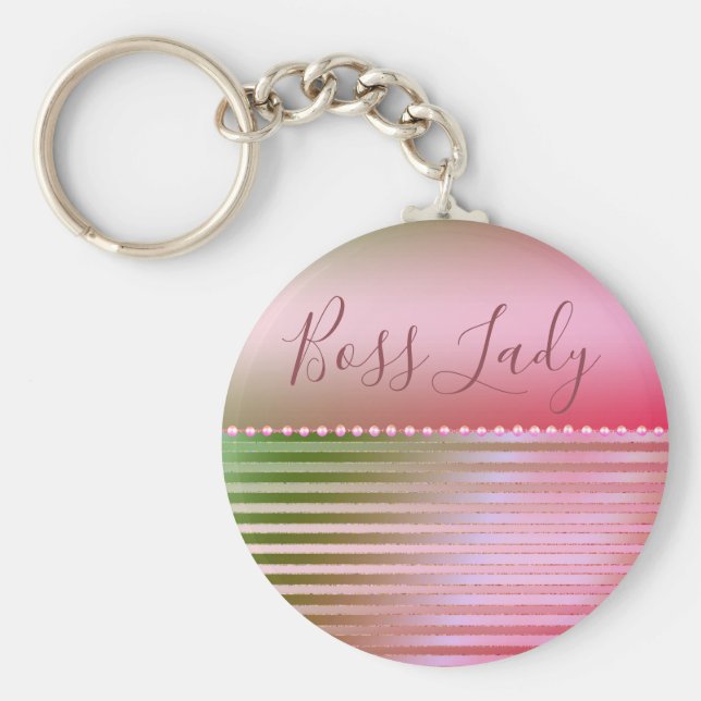 Rosa Glam Chef Dam Nyckelring (Framsidan)