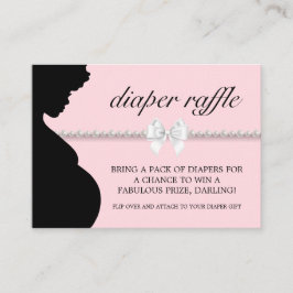 Rosa Glam Ethnic Tiffany Diaper Raffle Baby Shower Tilläggskort