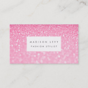 Rosa Glam Glitter Glamor Mode Stylist Visitkort
