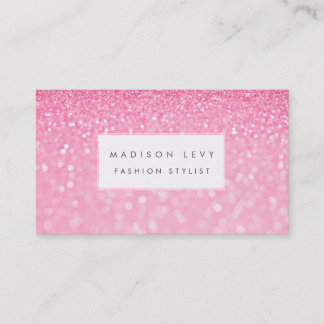 Rosa Glam Glitter Glamor Mode Stylist Visitkort