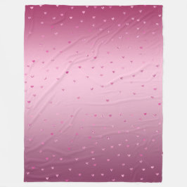 Rosa Glam Glitter Hearts Fleecefilt