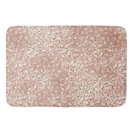  Rosa Glam Glitter Leopard Skriv ut Badrumsmatta