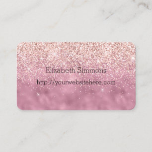 Rosa Glam Glitz Glitter Visitkort