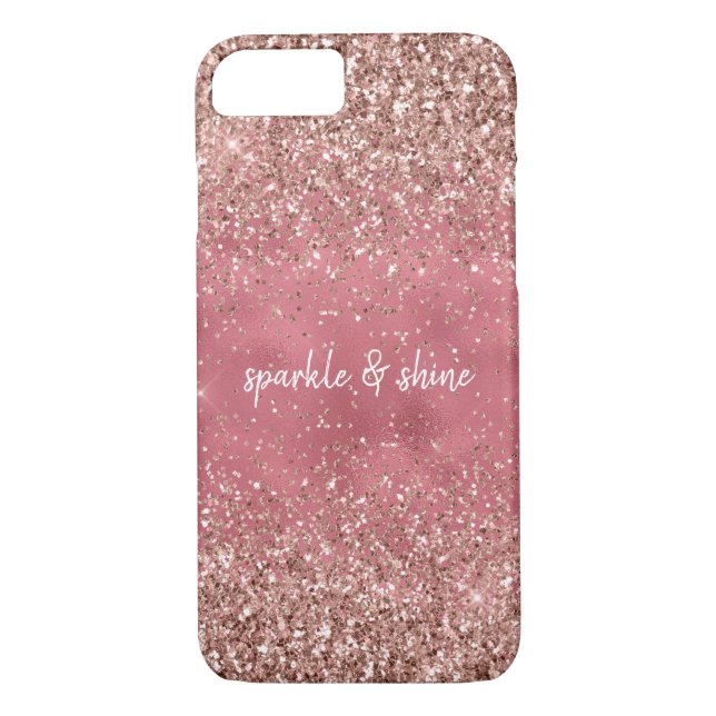 Rosa Glam Glitzy glitter Case-Mate iPhone Skal (Baksida)