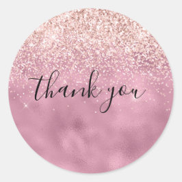 Rosa Glam Glitzy Glitter Tack Runt Klistermärke