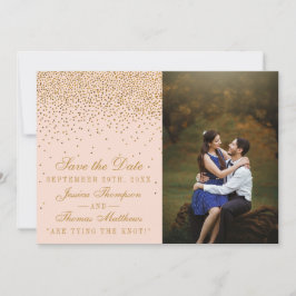  Rosa & Glam Guld Confetti Bröllop Foto Spara Datumet