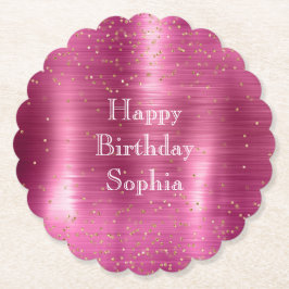 Rosa Glam Guld Gnistra Confetti Birthday Underlägg Papper