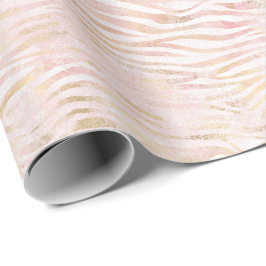 Rosa Glam Guld Zebra tryck Presentpapper