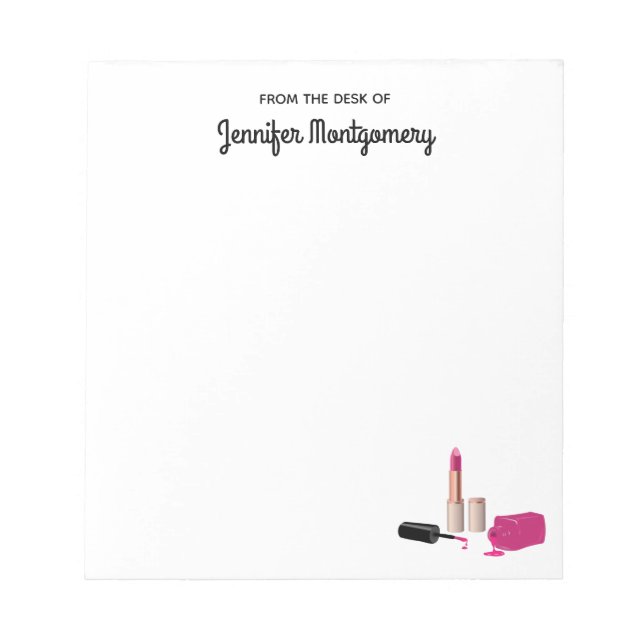 Rosa Glam Lipstick & Nagel polska Beauty Thmet Anteckningsblock (Framsida)