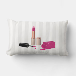 Rosa Glam Lipstick & Nagel polska Beauty Thmet Lumbarkudde