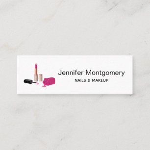Rosa Glam Lipstick & Nagel polska Beauty Thmet Mini Visitkort