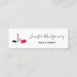 Rosa Glam Lipstick & Nagel polska Beauty Thmet Mini Visitkort