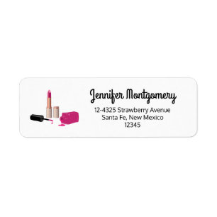 Rosa Glam Lipstick & Nagel polska Beauty Thmet Returadress Etikett