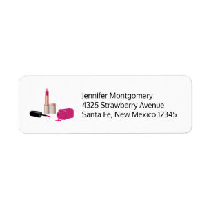 Rosa Glam Lipstick & Nagel polska Beauty Thmet Returadress Etikett