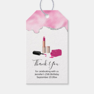 Rosa Glam Lipstick & Nagel polska Tack Presentetikett