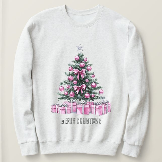 Rosa Glam Ornaments Julgran & Gifts T Shirt (Design framsida)