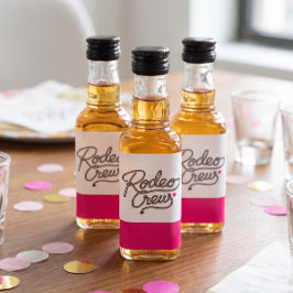 Rosa Glam Rodeo Crew Western Systerfest Spritflaskor Etikett