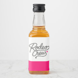 Rosa Glam Rodeo Crew Western Systerfest Spritflaskor Etikett