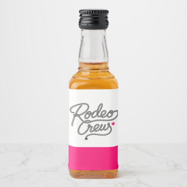 Rosa Glam Rodeo Crew Western Systerfest Spritflaskor Etikett (Framsida)