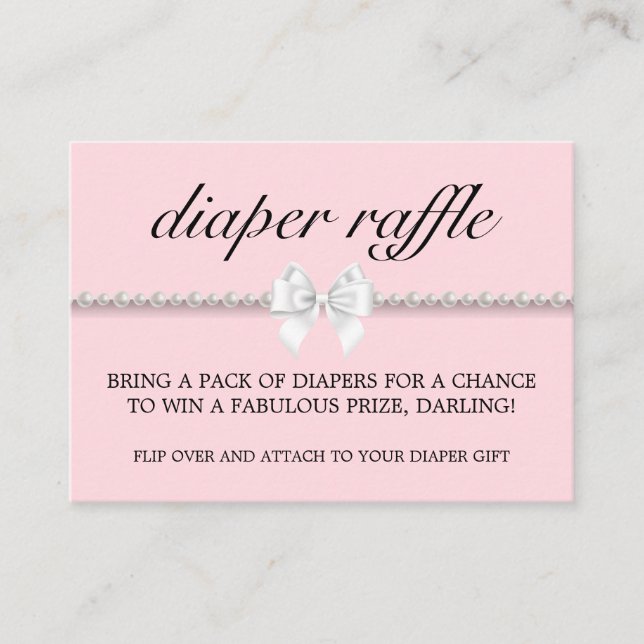  Rosa Glam Tiffany Diaper Raffle Baby Shower Tilläggskort (Framsida)