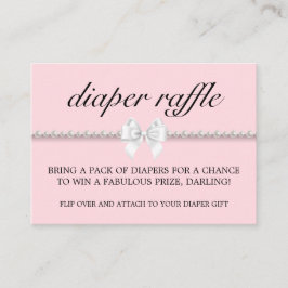 Rosa Glam Tiffany Diaper Raffle Baby Shower Tilläggskort