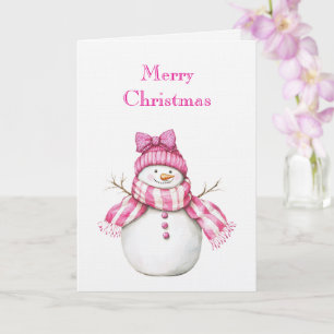 Rosa Glam Tomte Snökvinna Jul Kort