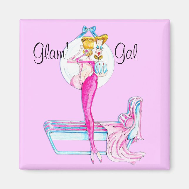 Rosa Glam'Gal Magnet (Framsidan)