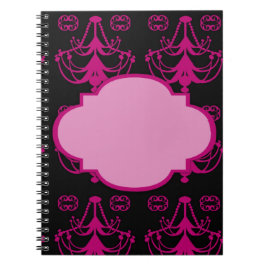 Rosa Glamor Chandelier Anteckningsbok Med Spiral