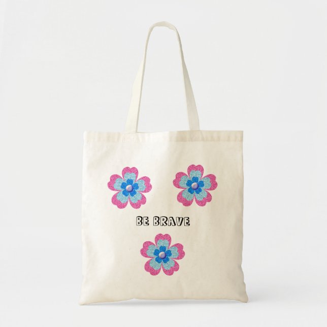 rosa glamor glitter tygkasse (Framsidan)