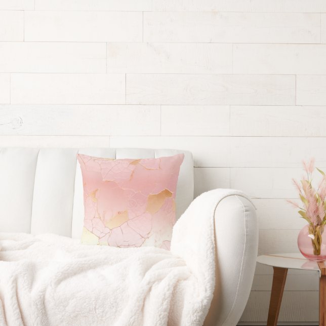 Rosa Glamour Guld Abstrakt Kudde (Soffa)