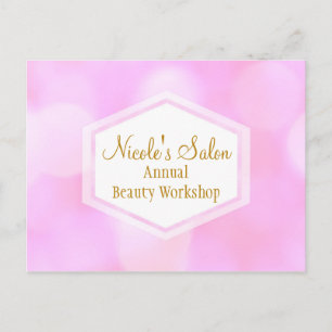 Rosa Glamourljus Bokeh Chic Event Postcard Vykort