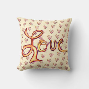 Rosa Glamourous Kärlek Ord Pillow Kudde
